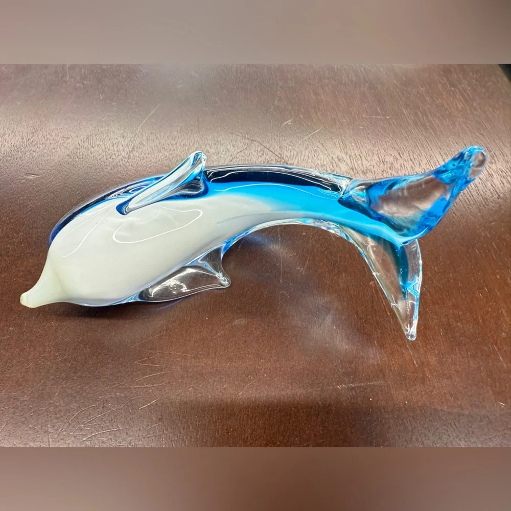 Blue‎ Glass Dolphin Figurine